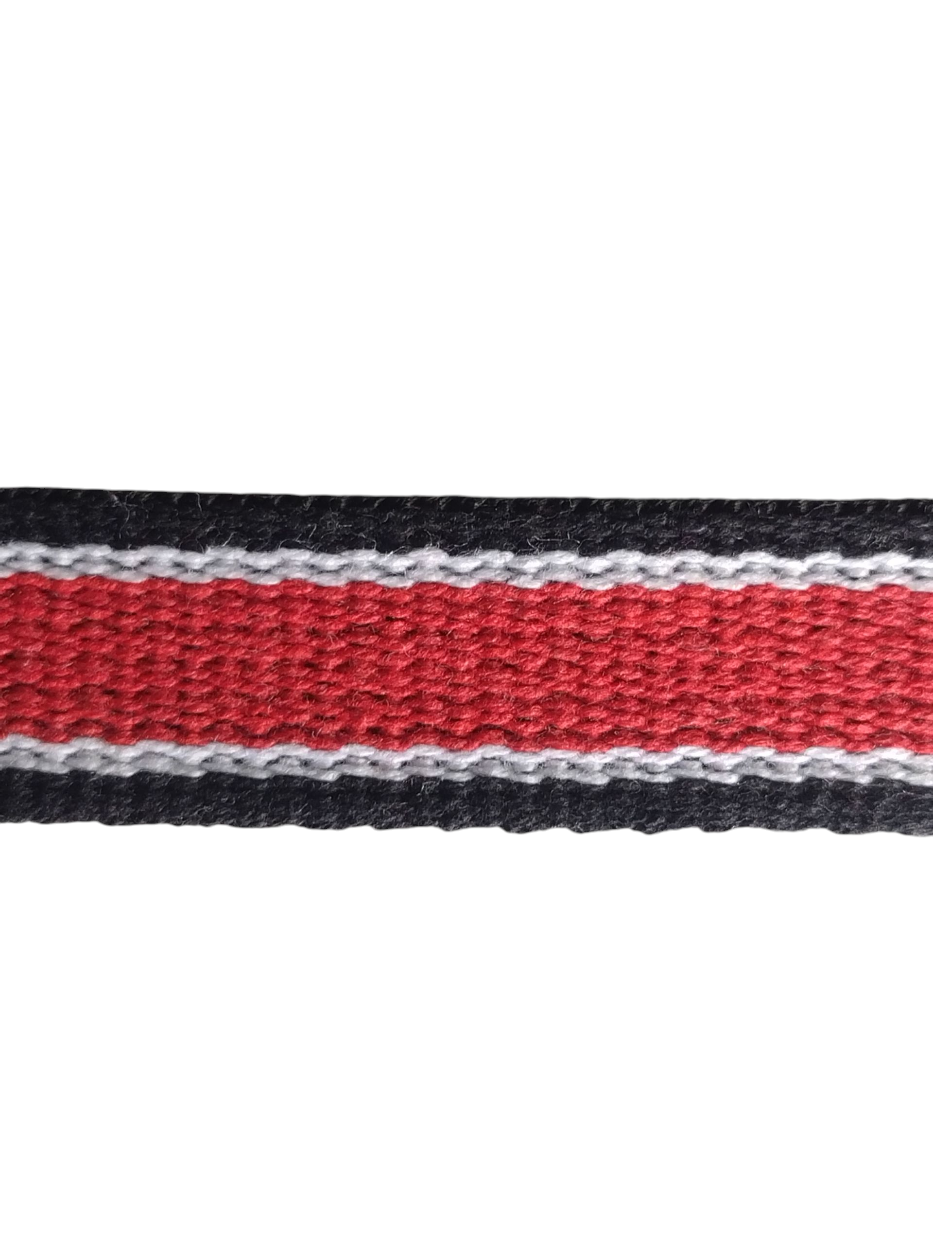 ALGODÃO DOG 24mm (PRETO/BRANCO/VERMELHO/BRANCO/PRETO)