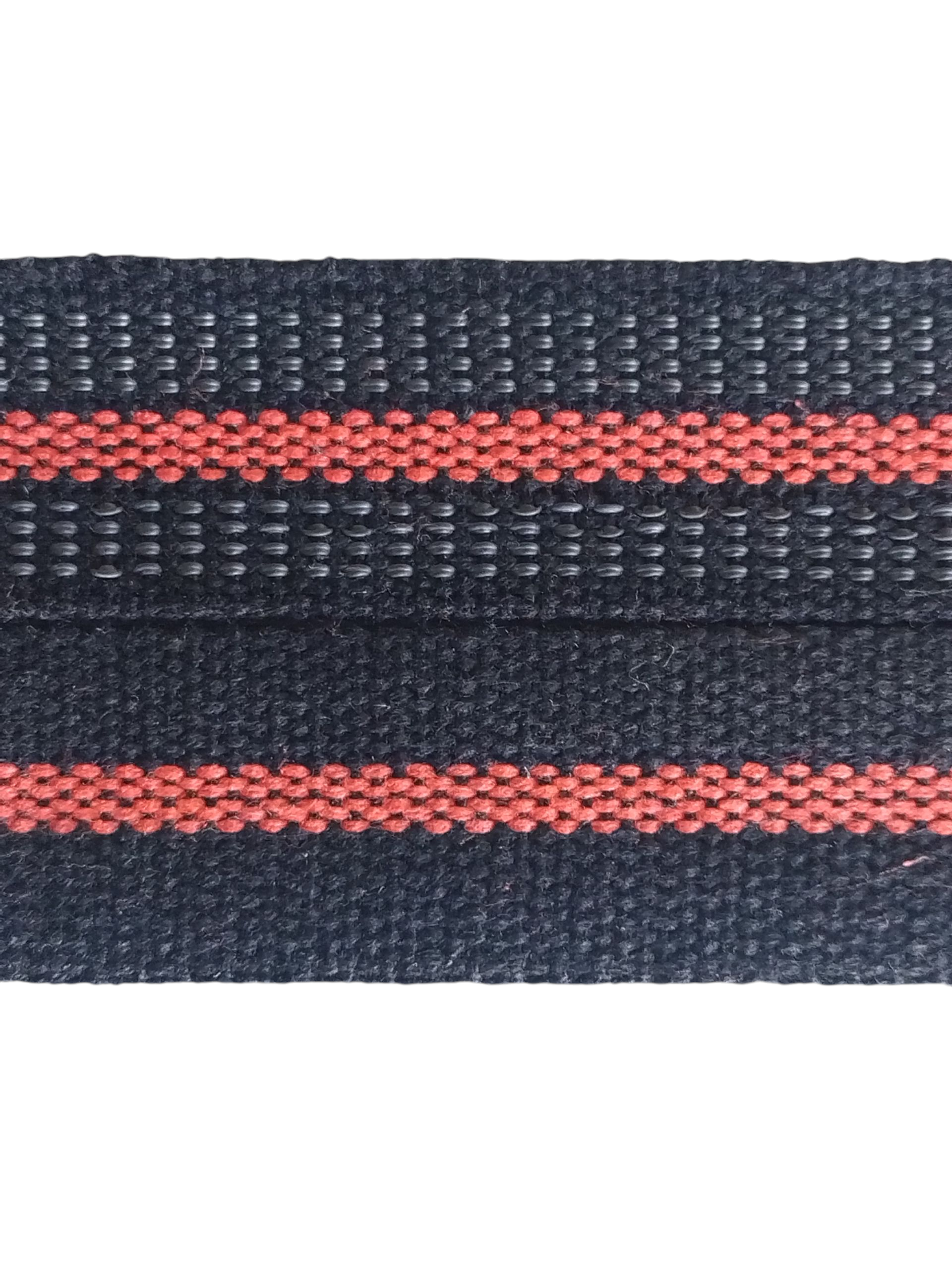 ALGODÃO C/ BORRACHA REFORÇADO COM BORRACHA 39mm (PRETO/LARANJA(5MM) PESPONTO BORRACHA)